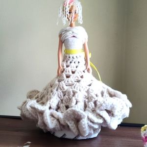 Barbie doll with hand crochet dress